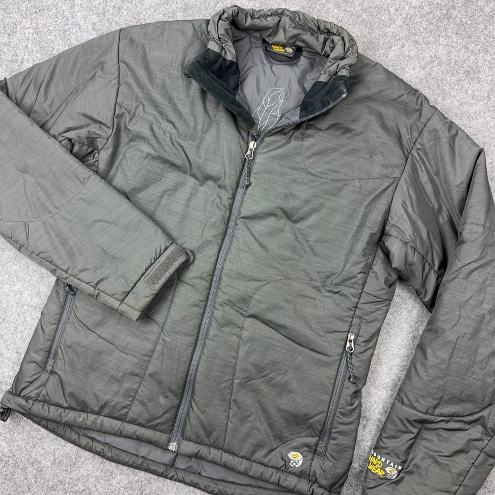 Mountain Hardwear Jacket Womens Medium Gray PrimaLoft Insulated Puffer Full‎ Zip